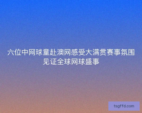 六位中网球童赴澳网感受大满贯赛事氛围见证全球网球盛事