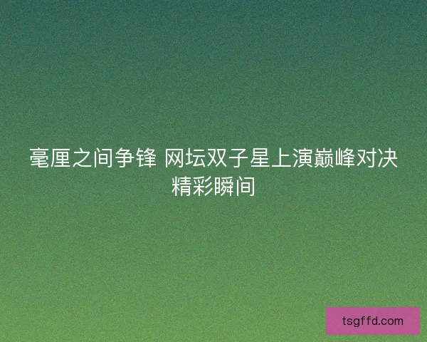 毫厘之间争锋 网坛双子星上演巅峰对决精彩瞬间
