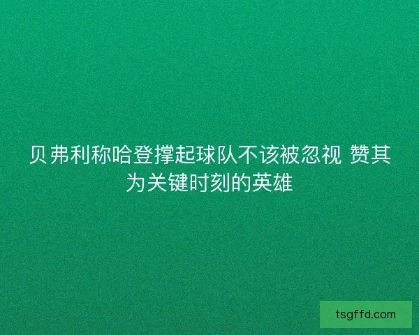 贝弗利称哈登撑起球队不该被忽视 赞其为关键时刻的英雄