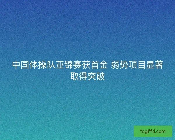中国体操队亚锦赛获首金 弱势项目显著取得突破 中国体操队亚锦赛获首金 弱势项目显著取得突破