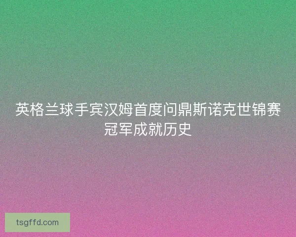 英格兰球手宾汉姆首度问鼎斯诺克世锦赛冠军成就历史 英格兰球手宾汉姆首度问鼎斯诺克世锦赛冠军成就历史